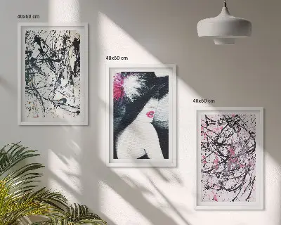 Conjunto de quadros para sala de estar com padrões de pintura abstratos