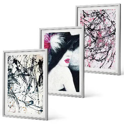 Conjunto de quadros para sala de estar com padrões de pintura abstratos
