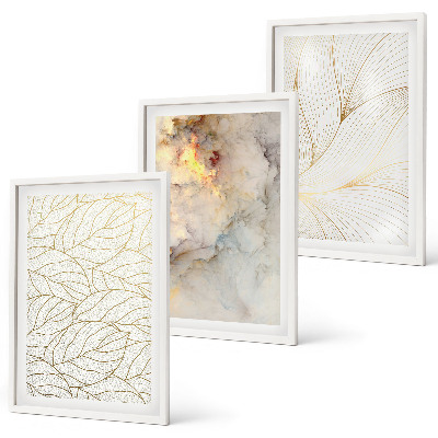 Composição de quadros moderna Padrões de folhas em mármore abstrato