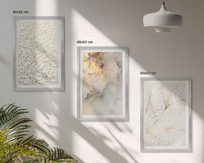Composição de quadros moderna Padrões de folhas em mármore abstrato