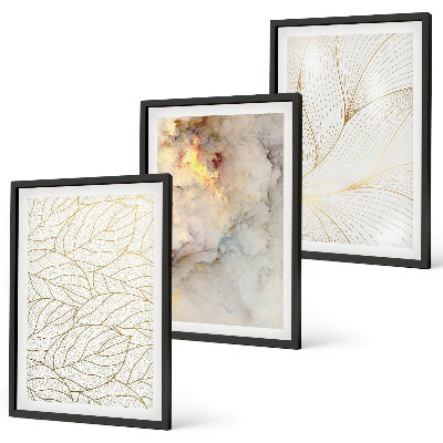 Composição de quadros moderna Padrões de folhas em mármore abstrato