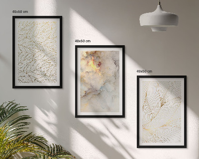 Composição de quadros moderna Padrões de folhas em mármore abstrato