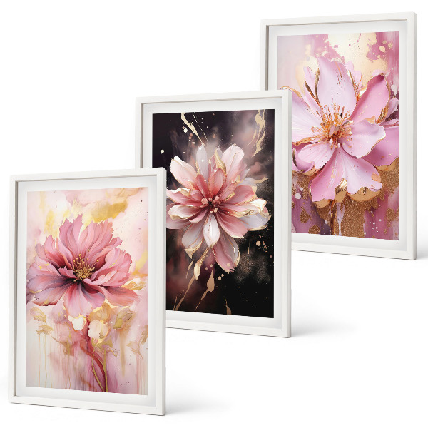 Composição de quadros moderna Arranjos florais de rosas e branco