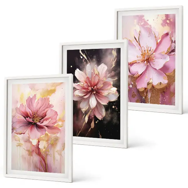 Composição de quadros moderna com arranjo de rosas brancas