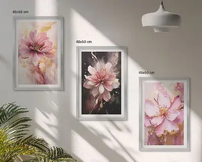 Composição de quadros moderna com arranjo de rosas brancas
