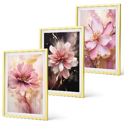 Composição de quadros moderna Arranjos florais de rosas e branco