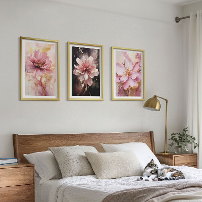 Composição de quadros moderna Arranjos florais de rosas e branco