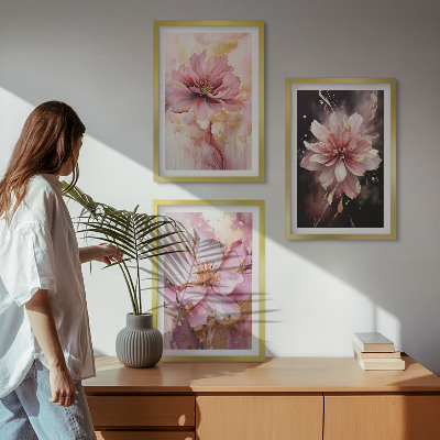 Composição de quadros moderna Arranjos florais de rosas e branco