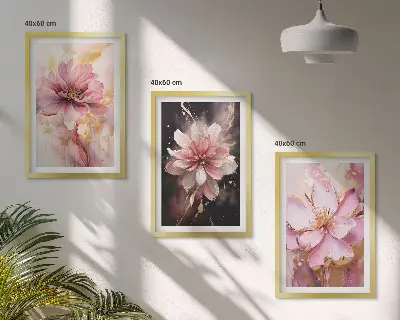Composição de quadros moderna com arranjo de rosas brancas