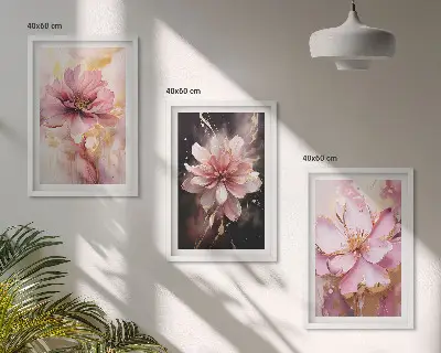Composição de quadros moderna com arranjo de rosas brancas
