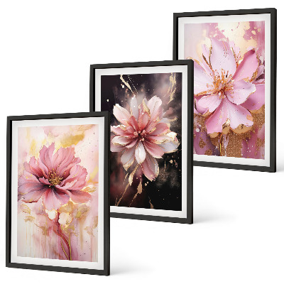 Composição de quadros moderna Arranjos florais de rosas e branco