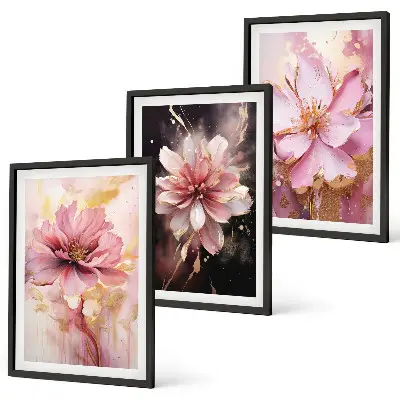 Composição de quadros moderna com arranjo de rosas brancas