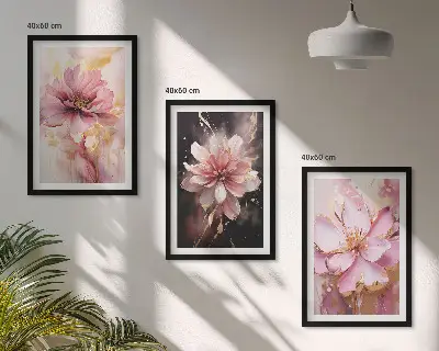 Composição de quadros moderna com arranjo de rosas brancas