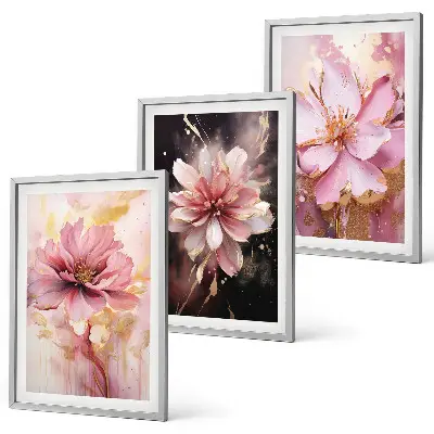 Composição de quadros moderna com arranjo de rosas brancas
