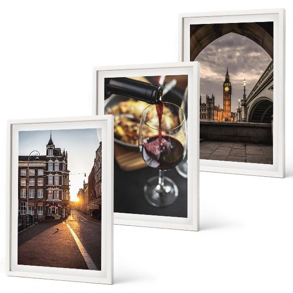 Conjunto de quadros para sala de estar Imagens de comida urbana em Londres