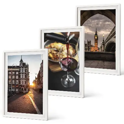 Conjunto de quadros para sala de estar com imagens de comida urbana de Londres