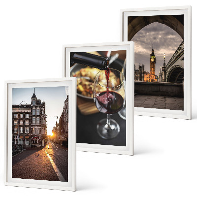 Conjunto de quadros para sala de estar Imagens de comida urbana em Londres