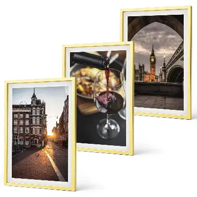 Conjunto de quadros para sala de estar com imagens de comida urbana de Londres