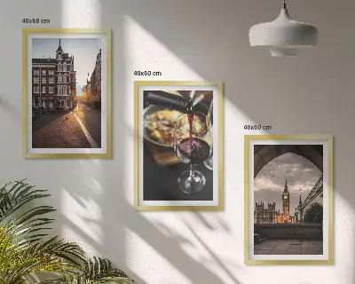 Conjunto de quadros para sala de estar com imagens de comida urbana de Londres