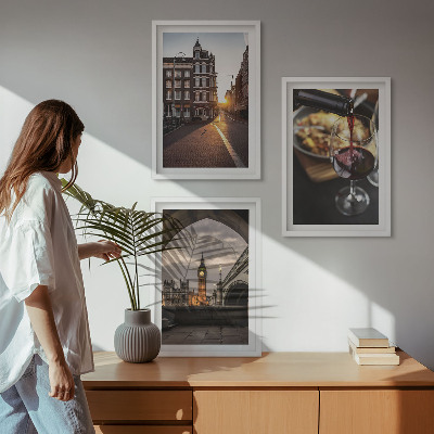 Conjunto de quadros para sala de estar Imagens de comida urbana em Londres