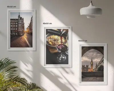 Conjunto de quadros para sala de estar com imagens de comida urbana de Londres