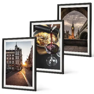 Conjunto de quadros para sala de estar com imagens de comida urbana de Londres