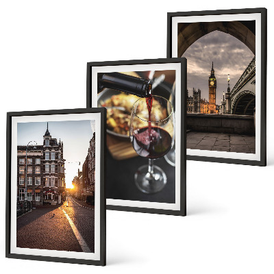 Conjunto de quadros para sala de estar Imagens de comida urbana em Londres