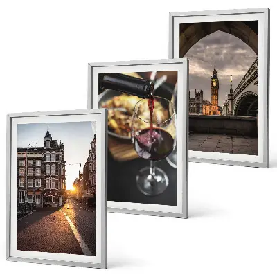 Conjunto de quadros para sala de estar com imagens de comida urbana de Londres