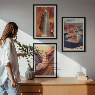 Composição de quadros moderna Cachoeira no desfiladeiro do cânion