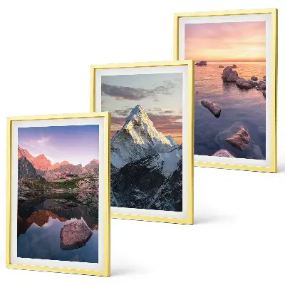 Conjunto de quadros modernos paisagens de montanhas ao fundo