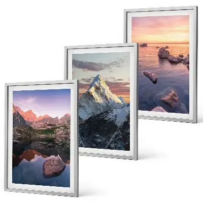 Conjunto de quadros modernos paisagens de montanhas ao fundo