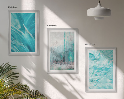 Conjunto de quadros para sala de estar Padrões abstratos em tons de azul