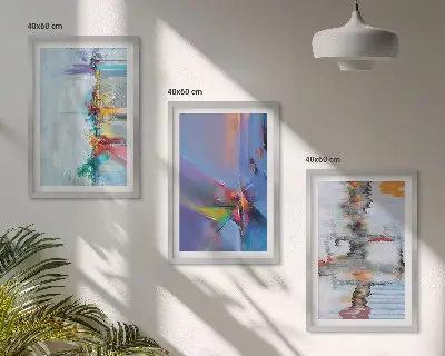 Composição de quadros modernos com pinturas abstratas