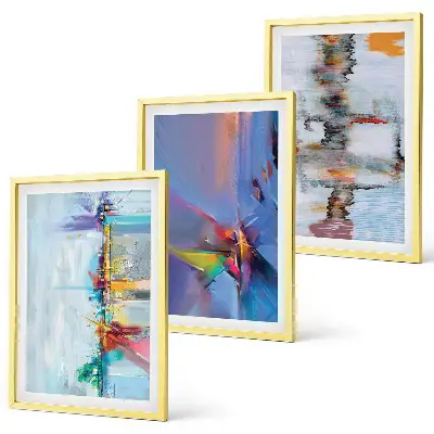 Composição de quadros modernos com pinturas abstratas