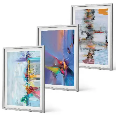 Composição de quadros modernos com pinturas abstratas