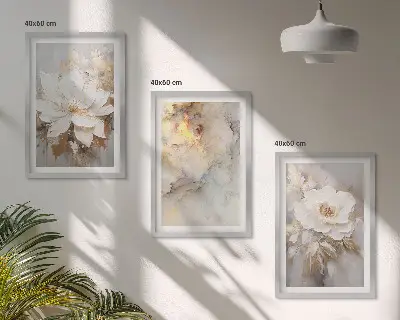 Composição de quadros moderna com fundo abstrato de flores brilhantes