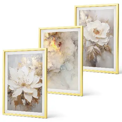 Composição de quadros moderna com fundo abstrato de flores brilhantes
