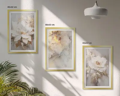 Composição de quadros moderna com fundo abstrato de flores brilhantes