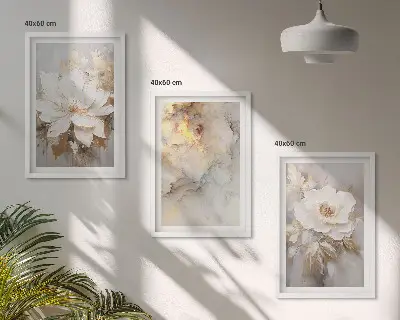 Composição de quadros moderna com fundo abstrato de flores brilhantes