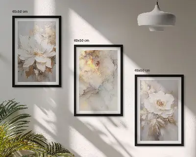 Composição de quadros moderna com fundo abstrato de flores brilhantes