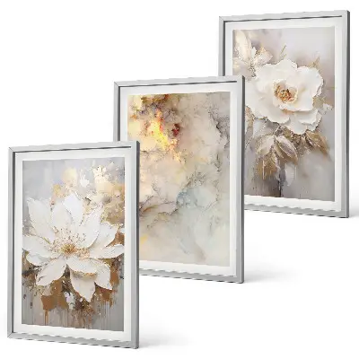 Composição de quadros moderna com fundo abstrato de flores brilhantes