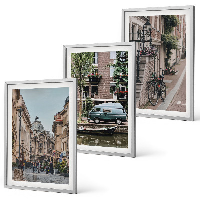 Conjunto de quadros para sala de estar Vistas da cidade com edifícios
