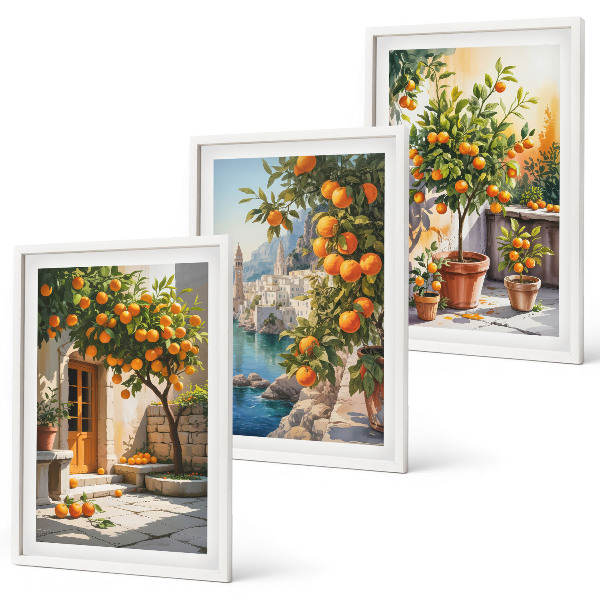 Composição de quadros moderna Paisagens cítricas pintadas