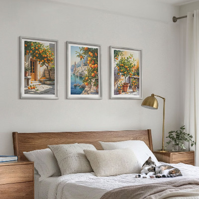 Composição de quadros moderna Paisagens cítricas pintadas