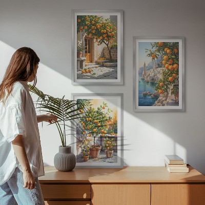 Composição de quadros moderna Paisagens cítricas pintadas