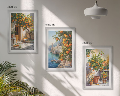 Composição de quadros moderna Paisagens cítricas pintadas