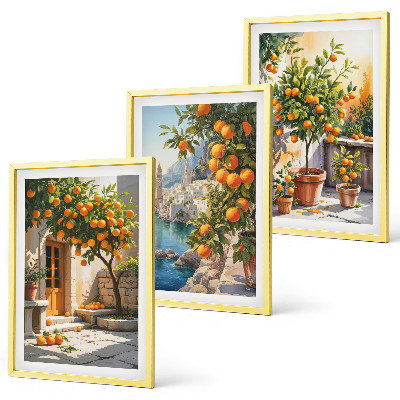Composição de quadros moderna Paisagens cítricas pintadas