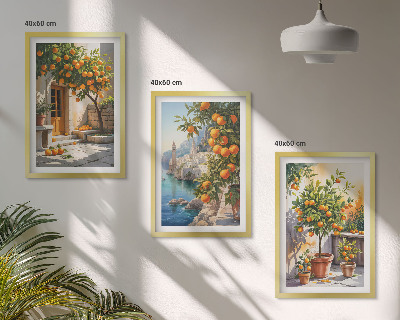 Composição de quadros moderna Paisagens cítricas pintadas