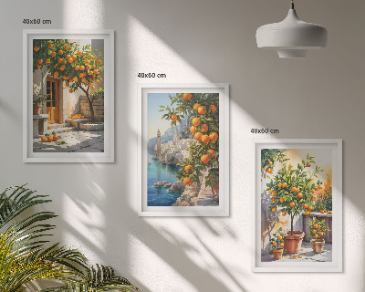 Composição de quadros moderna Paisagens cítricas pintadas