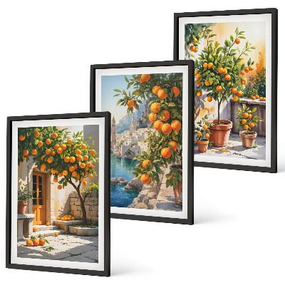 Composição de quadros moderna Paisagens cítricas pintadas